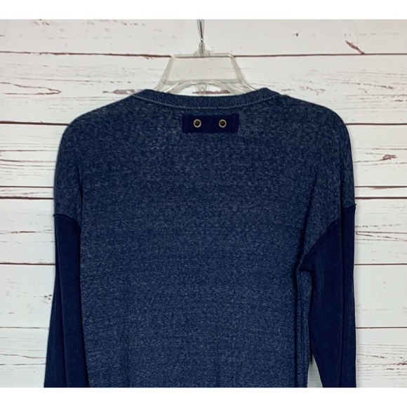 Free People We The Free Women's M Medium Navy Button Long Sleeve Cute Top Shirt - Picture 12 of 12